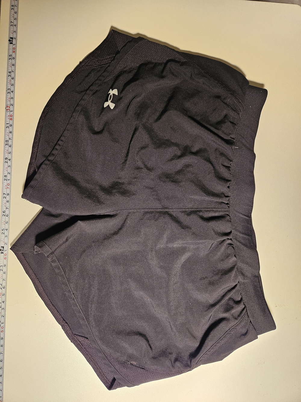 Under Armour Black Women's Athletic Shorts with White Logo
